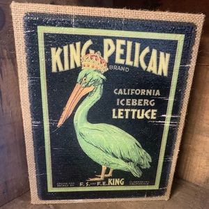 NEW Pelican Burlap Shelf Sitting decor